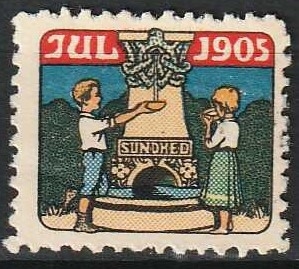 JULEMÆRKER DANMARK | 1905 - Børn ved kilde - Ubrugt